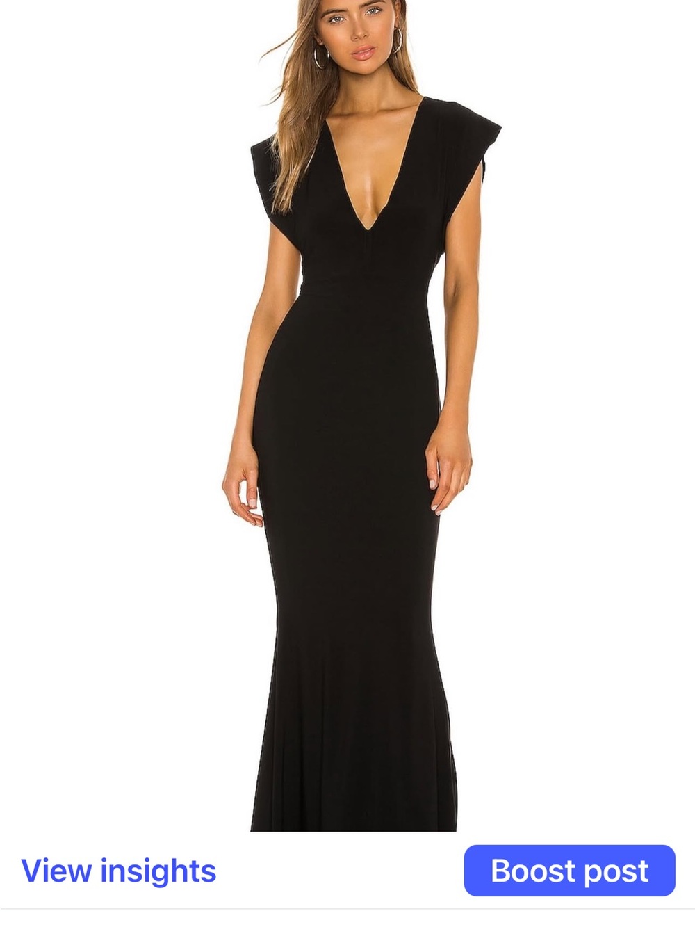 Norma Kamali Black Deep V Sleeveless Maxi Gown